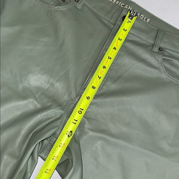 American Eagle Green Faux Leather Womens Plus Size 18 High Rise Pants NWOT - Picture 8 of 12
